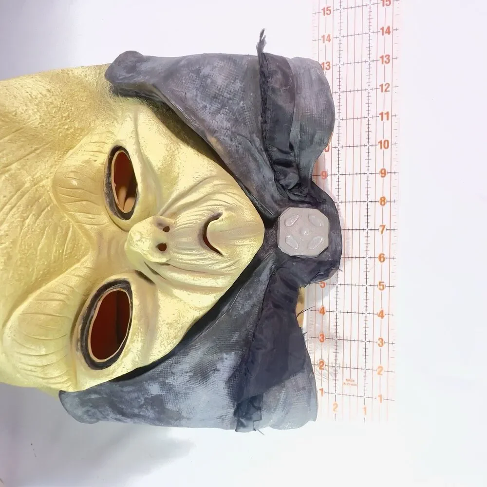 Easter Unlimited Green Space Alien Martian Full Head Latex Mask with Neck Cape